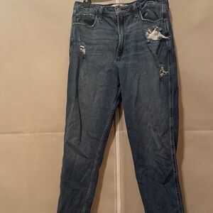 Hollister Navy Distressed Straight Jeans